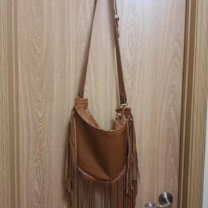 Fringe Tan Shoulder Bag